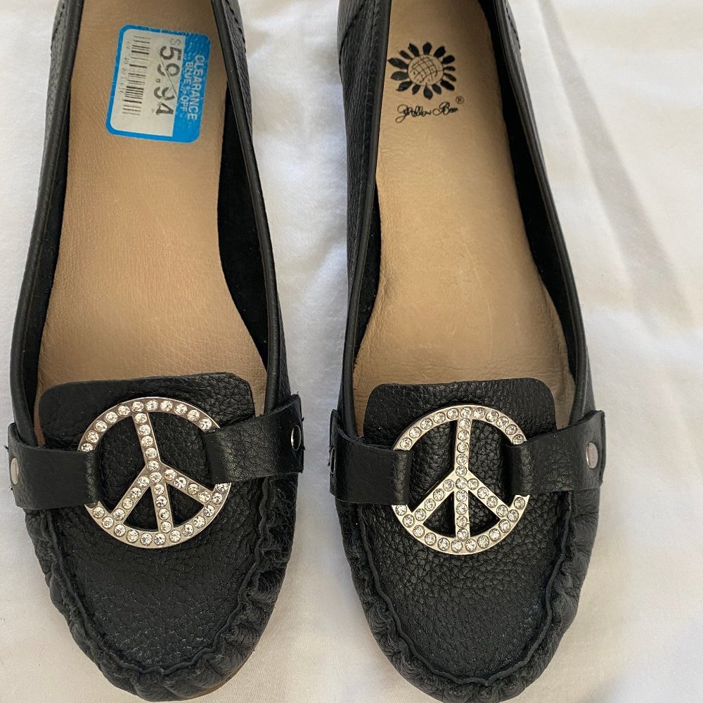 Yellow box leather flats